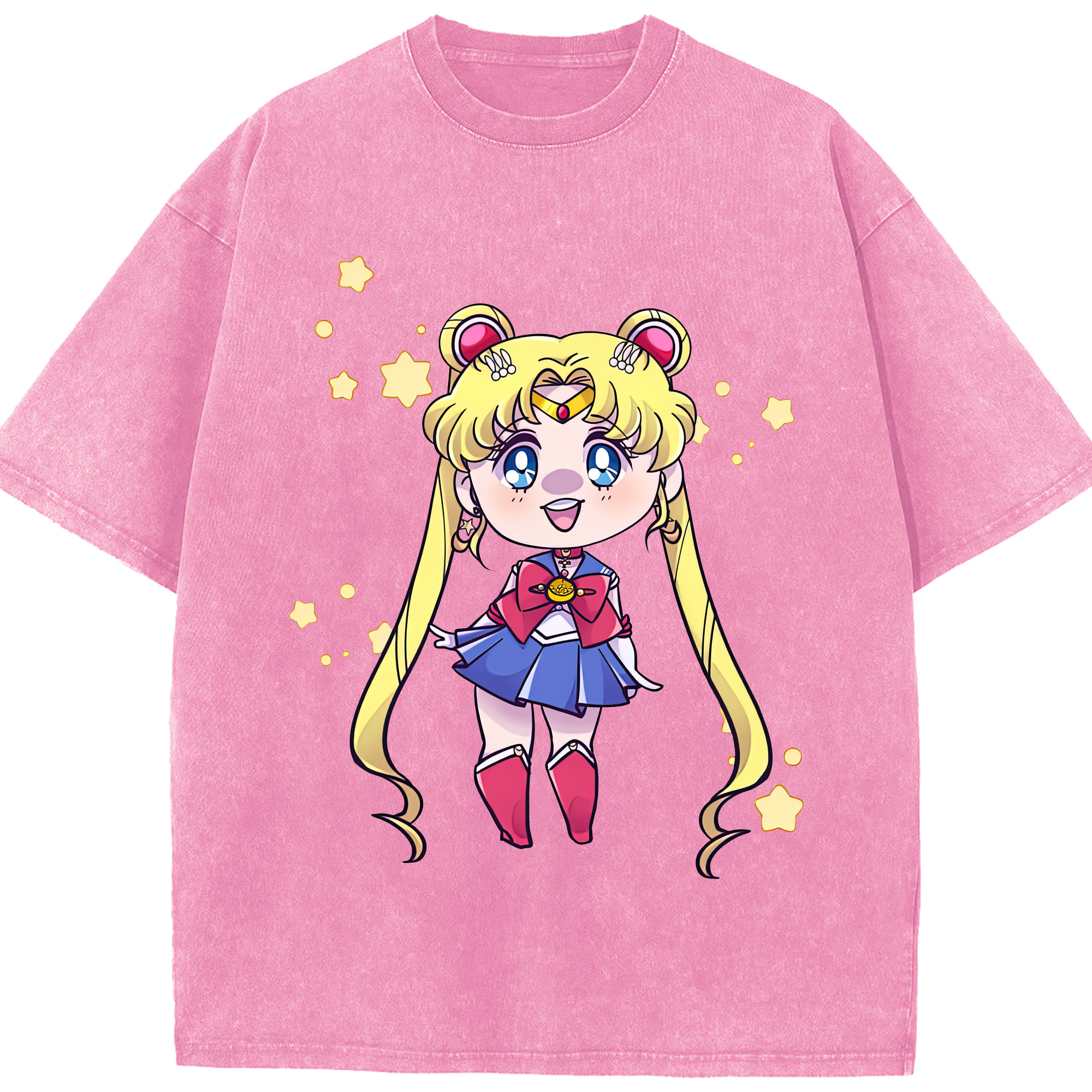 （画像用） 美少女戦士セーラームーン 月野 うさぎ つきの うさぎ Sailor Moon Tsukino Usagi 綿100% ヴィンテージ風 半袖Tシャツ（フロントプリント）